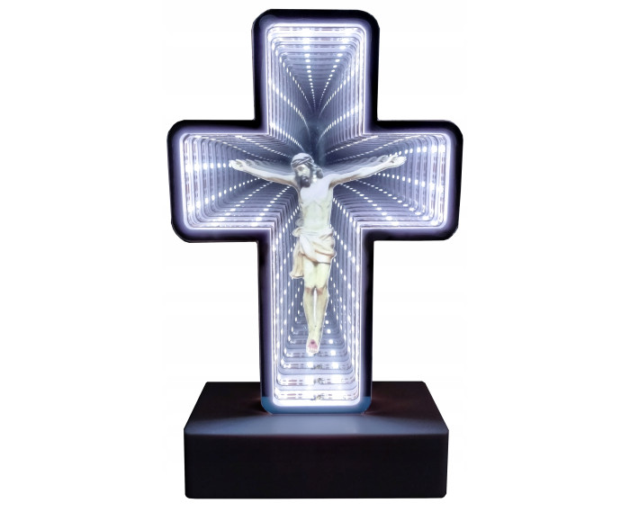 Wkład LED Krzyż efekt 3D Biały 20cm