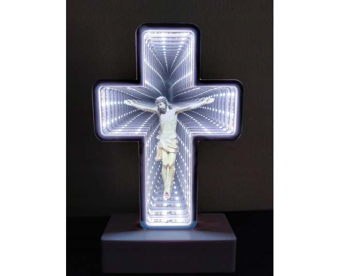 Wkład LED Krzyż efekt 3D Biały 20cm