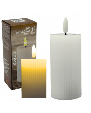 Wkład LED do zniczy – woskowa świeca karbowana 10/12,5/15 cm (wąska)