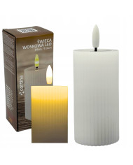 Wkład LED do zniczy – woskowa świeca karbowana 10/12,5/15 cm (wąska)