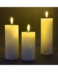 Wkład LED do zniczy – woskowa świeca karbowana 10/12,5/15 cm (wąska)