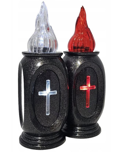 Wkład elektryczny LED Świecący Krzyż Cortina Vaso 16cm