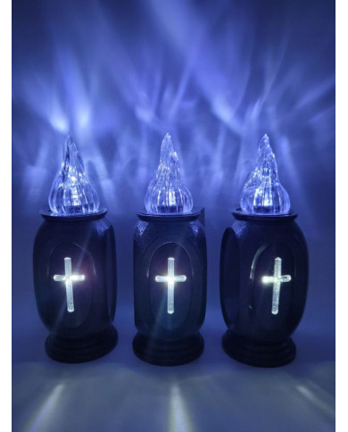 Wkład elektryczny LED Świecący Krzyż Cortina Vaso 16cm