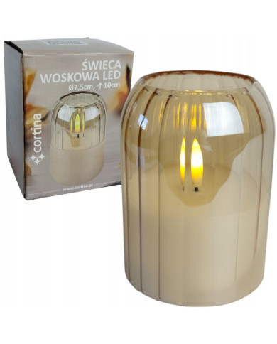 Świeca LED w szkle z powłoką woskową 10/12,5/15cm ZŁOTA