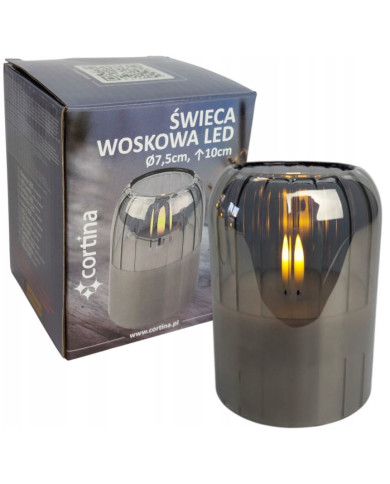 Świeca LED w szkle z powłoką woskową 10/12,5/15cm DYMNA