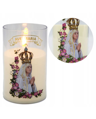 Świeca LED Dekoracyjna Wkład do Zniczy z napisem Ave Maria