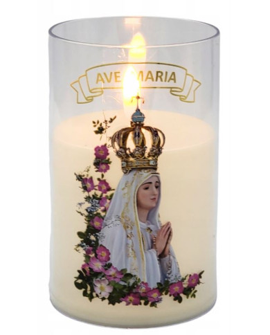 Świeca LED Dekoracyjna Wkład do Zniczy z napisem Ave Maria