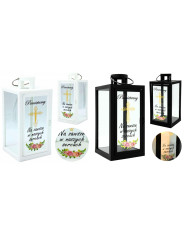 Latarenka z figurką w kształcie Aniołka w kolorze Białym/Srebrnym/Czarnym