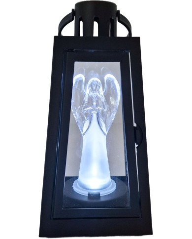 Latarenka stożek z Aniołkiem LED czarna