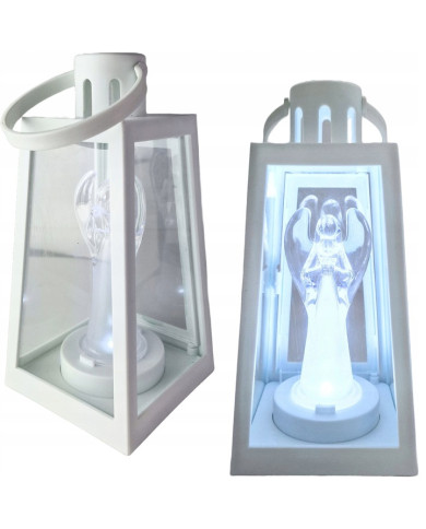 Latarenka stożek z Aniołkiem LED biała