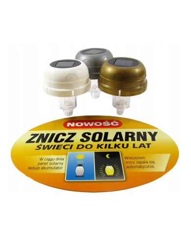 Kapturek solarny LED do zniczy – średnica 72 mm (złoty, srebrny, biały, czarny) Kapturek solarny LED do zniczy – średnica 72 mm (złoty, srebrny, biały, czarny)