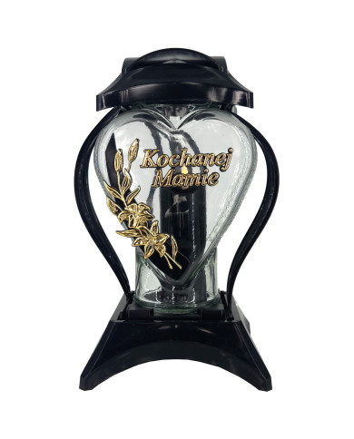 Duży znicz w kształcie serca z dedykacją Mamie - Lampion Cebula Ded. Mamie Duży znicz w kształcie serca z dedykacją Mamie - Lampion Cebula Ded. Mamie