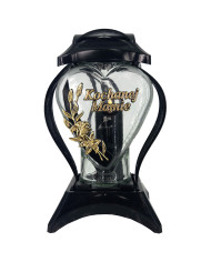 Duży znicz w kształcie serca z dedykacją Mamie - Lampion Cebula Ded. Mamie