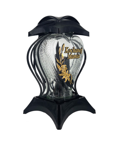 Duży znicz w kształcie serca z dedykacją Mamie - Lampion Cebula Ded. Mamie Duży znicz w kształcie serca z dedykacją Mamie - Lampion Cebula Ded. Mamie