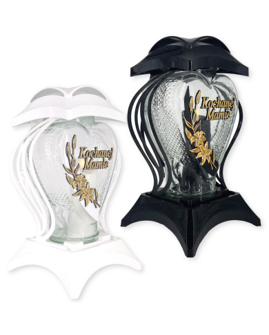 Duży znicz w kształcie serca z dedykacją Mamie - Lampion Cebula Ded. Mamie Duży znicz w kształcie serca z dedykacją Mamie - Lampion Cebula Ded. Mamie