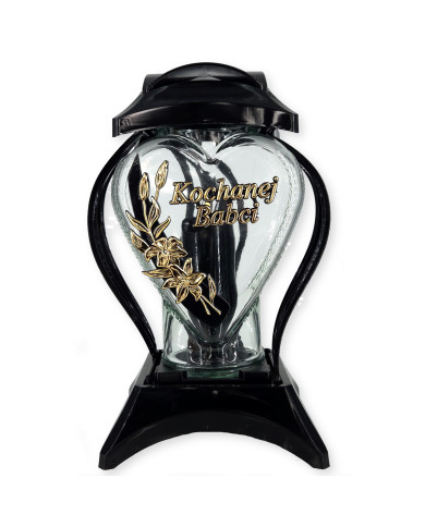 Duży znicz w kształcie serca z dedykacją Babci - Lampion Cebula Ded. Babci Duży znicz w kształcie serca z dedykacją Babci - Lampion Cebula Ded. Babci