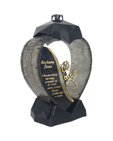 Duży lampion w kształcie serca z dedykacją dla Żony z wierszem - Serce Dedykacja Wiersz Żona