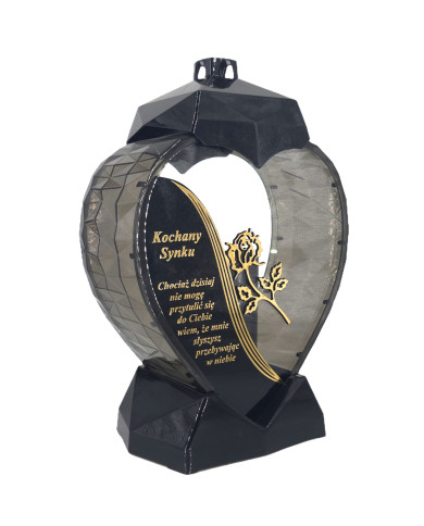 Duży lampion w kształcie serca z dedykacją dla Syna z wierszem - Serce Dedykacja Wiersz Syn