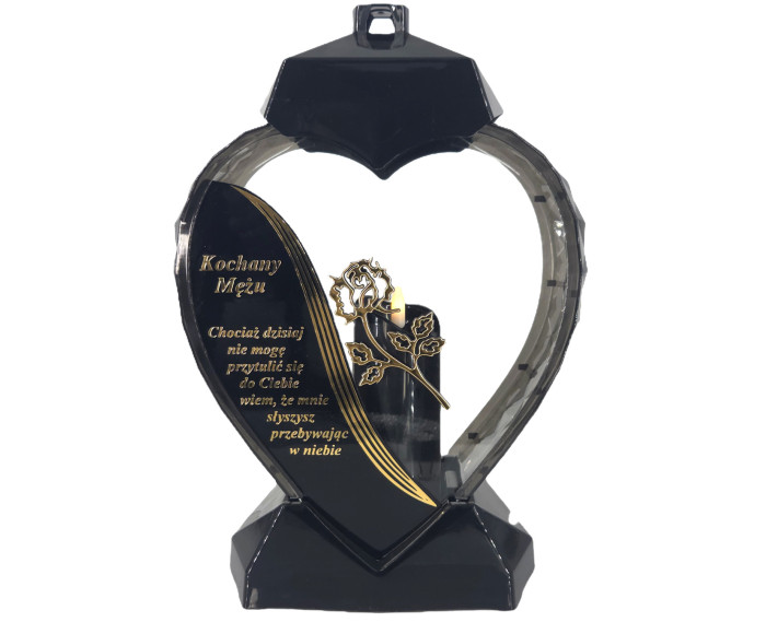 Duży lampion w kształcie serca z dedykacją dla Męża z wierszem - Serce Dedykacja Wiersz Mąż