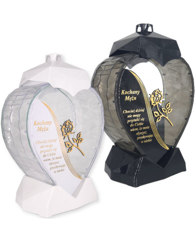 Duży lampion w kształcie serca z dedykacją dla Męża z wierszem - Serce Dedykacja Wiersz Mąż