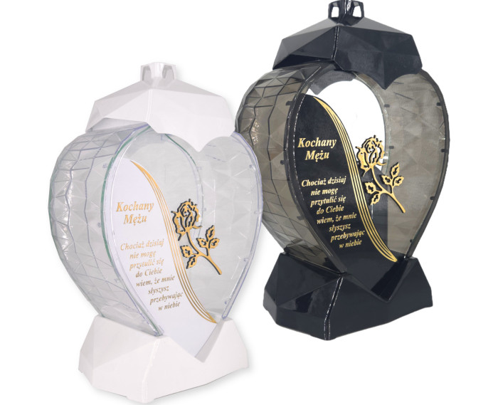 Duży lampion w kształcie serca z dedykacją dla Męża z wierszem - Serce Dedykacja Wiersz Mąż