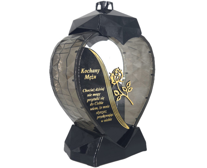 Duży lampion w kształcie serca z dedykacją dla Męża z wierszem - Serce Dedykacja Wiersz Mąż