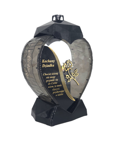 Duży lampion w kształcie serca z dedykacją dla Dziadka z wierszem - Serce Dedykacja Wiersz Dziadek