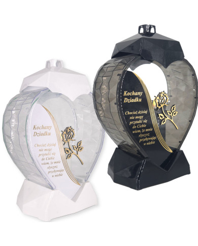 Duży lampion w kształcie serca z dedykacją dla Dziadka z wierszem - Serce Dedykacja Wiersz Dziadek