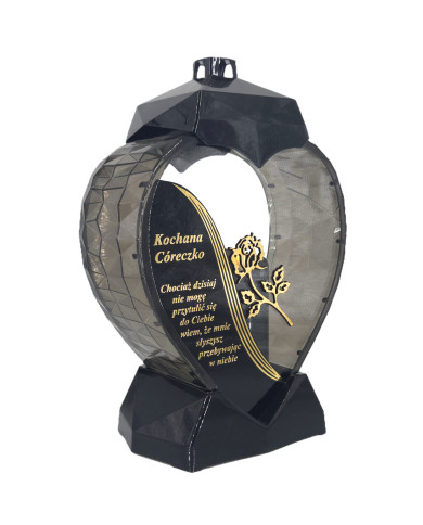 Duży lampion w kształcie serca z dedykacją dla Córki z wierszem - Serce Dedykacja Wiersz Córka
