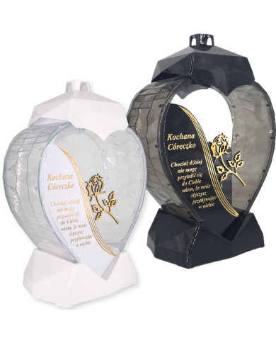 Duży lampion w kształcie serca z dedykacją dla Córki z wierszem - Serce Dedykacja Wiersz Córka