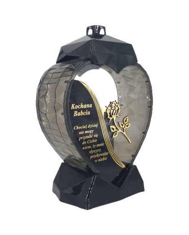 Duży lampion w kształcie serca z dedykacją dla Babci z wierszem - Serce Dedykacja Wiersz Babcia
