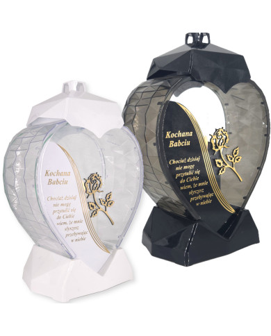 Duży lampion w kształcie serca z dedykacją dla Babci z wierszem - Serce Dedykacja Wiersz Babcia