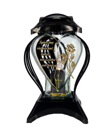 Znicz z motywem serca i wierszem - Lampion Cebula Serce Wiersz Znicz z motywem serca i wierszem - Lampion Cebula Serce Wiersz