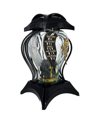 Znicz z motywem serca i wierszem - Lampion Cebula Serce Wiersz Znicz z motywem serca i wierszem - Lampion Cebula Serce Wiersz