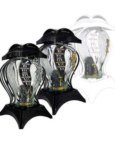 Znicz z motywem serca i wierszem - Lampion Cebula Serce Wiersz Znicz z motywem serca i wierszem - Lampion Cebula Serce Wiersz