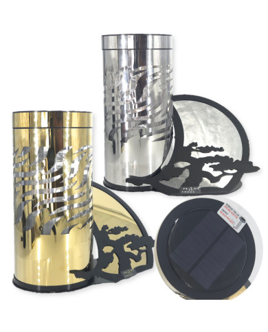 Znicz solarny PARIS z motywem drzewa bonsai Znicz solarny PARIS z motywem drzewa bonsai