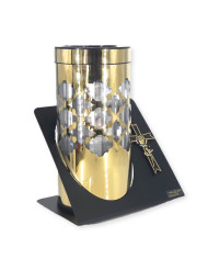 Znicz solarny PARIS C z krzyżem w kolorze złotym lub srebrnym