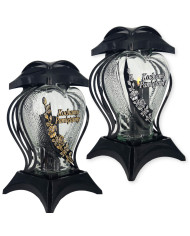 Znicz Lampion Kwadrat z ozdobnymi paskami - Lampion Kolumna Gitara