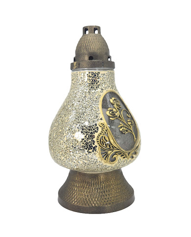 Znicz witrażowy z ozdobną różą - Witraż Karafa Róża Mirorr Znicz witrażowy z ozdobną różą - Witraż Karafa Róża Mirorr