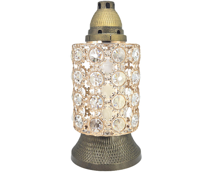 Znicz premium, metalowy ze szklanymi kryształkami - Znicz Premium No.5