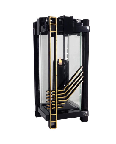 Znicz Lampion Kwadrat z ozdobnymi paskami - Lampion Kolumna Gitara