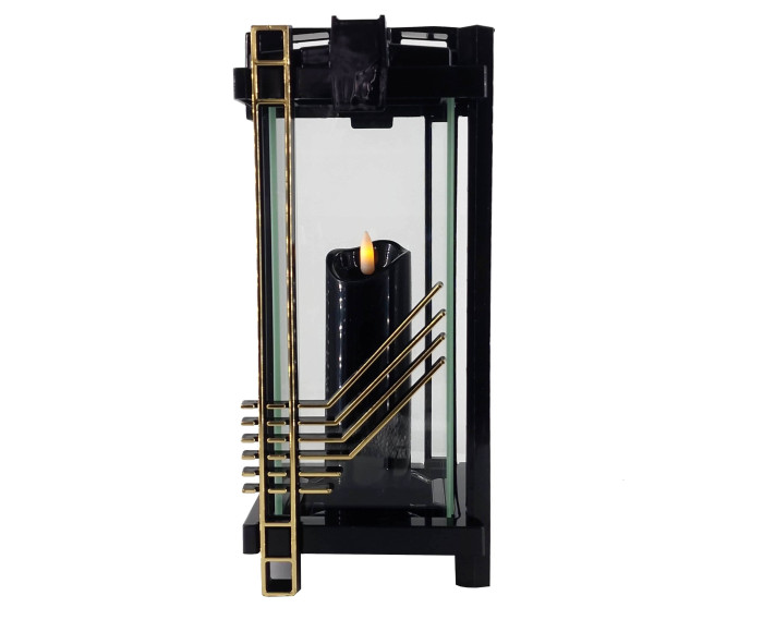 Znicz Lampion Kwadrat z ozdobnymi paskami - Lampion Kolumna Gitara