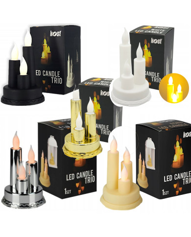 Potrójna świeca LED trio KOST - różne kolory 2xR6