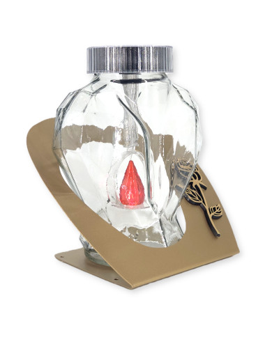 Znicz LED solarny z różą 21 cm metalowa blacha dekoracyjny na grób cmentarz Znicz LED solarny z różą 21 cm metalowa blacha dekoracyjny na grób cmentarz