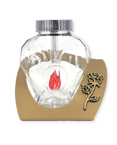 Znicz LED solarny z różą 21 cm metalowa blacha dekoracyjny na grób cmentarz Znicz LED solarny z różą 21 cm metalowa blacha dekoracyjny na grób cmentarz