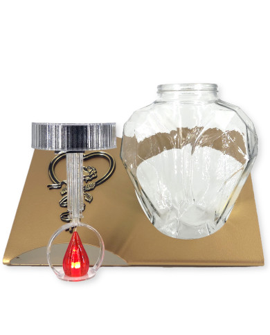 Znicz LED solarny z różą 21 cm metalowa blacha księga na grób cmentarz Znicz LED solarny z różą 21 cm metalowa blacha księga na grób cmentarz