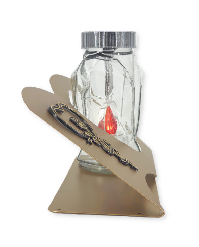 Znicz LED solarny z różą 21 cm metalowa blacha księga na grób cmentarz Znicz LED solarny z różą 21 cm metalowa blacha księga na grób cmentarz