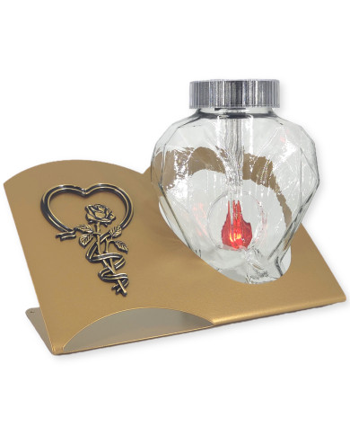 Znicz LED solarny z różą 21 cm metalowa blacha księga na grób cmentarz Znicz LED solarny z różą 21 cm metalowa blacha księga na grób cmentarz