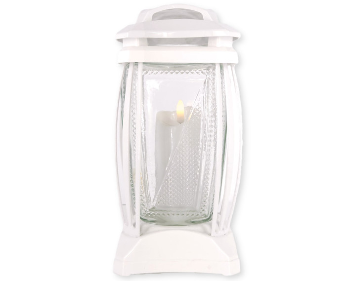 Prosty znicz szklany kapliczka 27cm tradycyjny znicz na grób