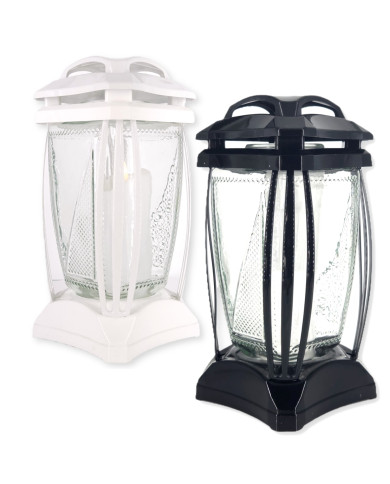 znicz walerina biały lub czarny gładki szklany wkład tradycyjny lub led